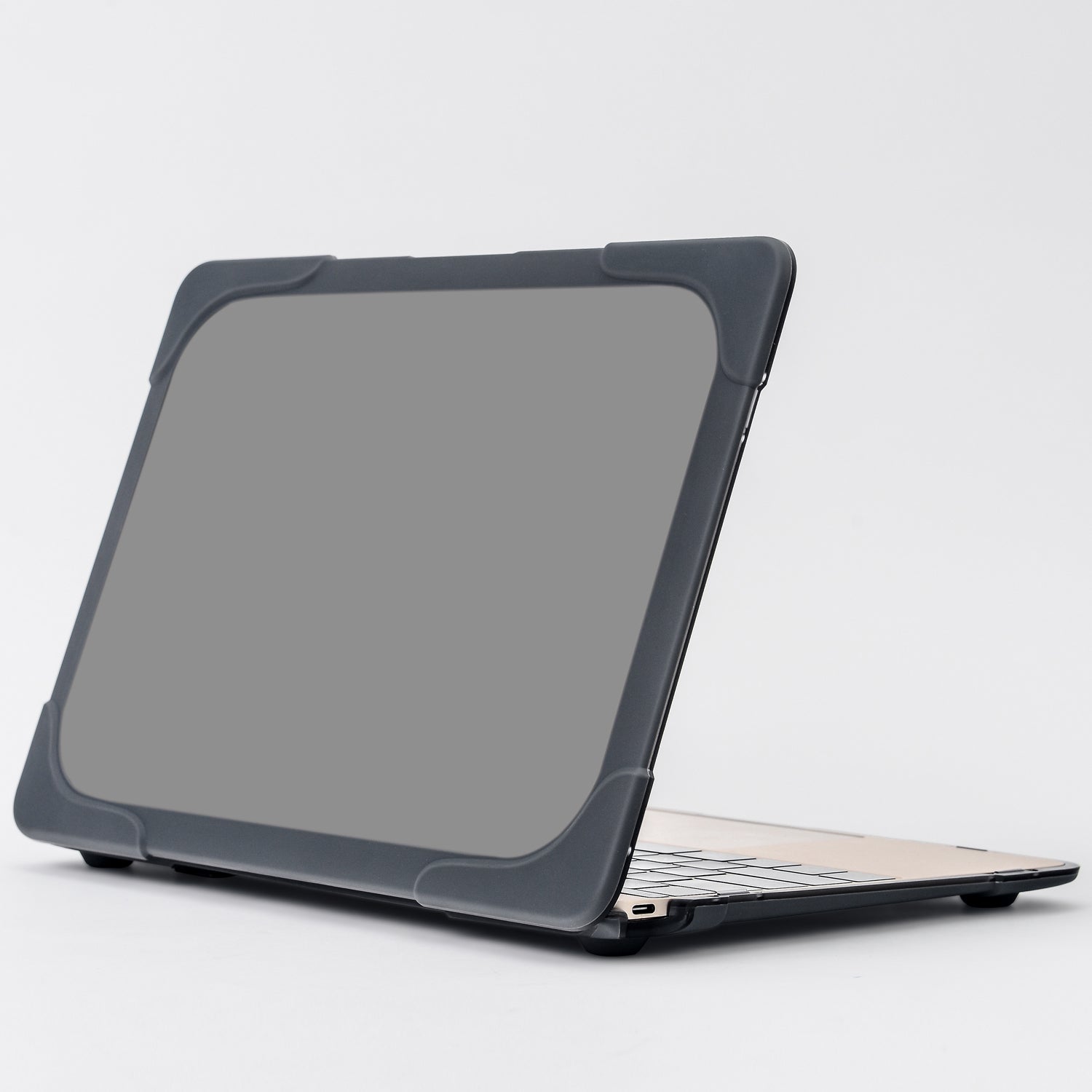Drop-proof Supporting Stand Design Hard PC Laptop Case Well-protected Notebook Cover for MacBook Retina 12inch A1534 / A1931 - Grey Drop-proof Supporting Stand Design Hard PC Laptop Case Well-protected Notebook Cover for MacBook Retina 12inch A1534 / A1931 - Grey